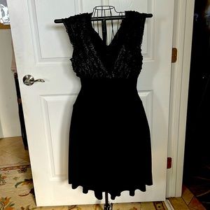 CONNECTED MIDI Dress, BLACK with Silver Accent, Super Stretch GORGEOUS
